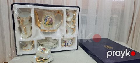 Çay dəsti, rəng - Qızılı, Farfor, Yaponiya — Gəncə