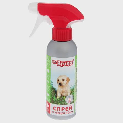 Mr.Bruno, 1 aylıqdan bala itlər üçün birə və gənəyə qarşı sprey, 200 ml — Cats
