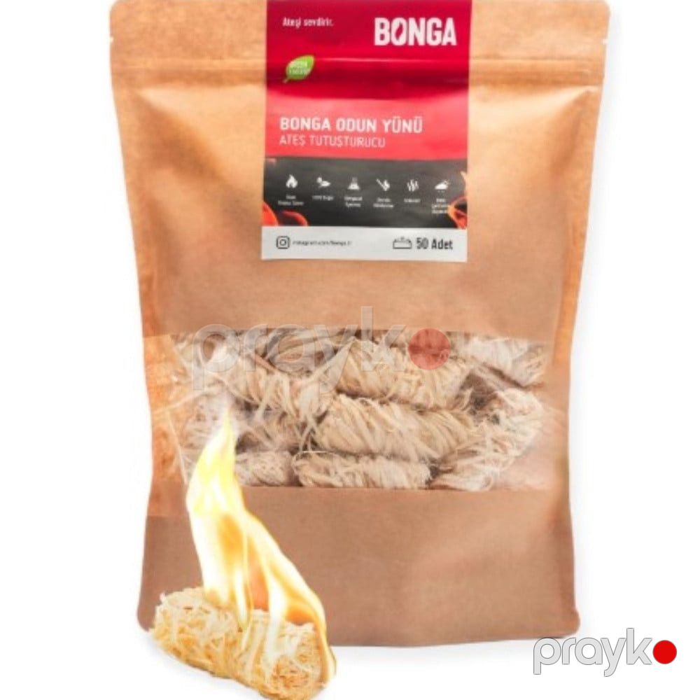 Təbii alovlandırıcı dəsti Bonga, 25 parça, manqal, soba və kamin üçün, taxta yunu - prl_0510 — Mallar, Bakı (4)