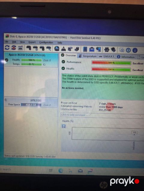Daxili SSD disk Apacer, 512 GB, 2.5", İşlənmiş — Bakı