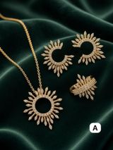 Qızılı zərgərlik dəsti – Günəş və Dördləçək kolleksiyası - Material — Ayten