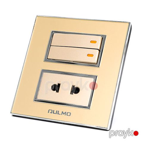 Aulmo qızılı 2 vklyuçatel + 1 razetka