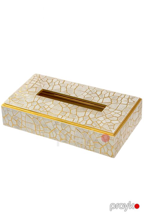 Salfet qabı Plateon 0263, taxta, ağ/qızılı — Bakı