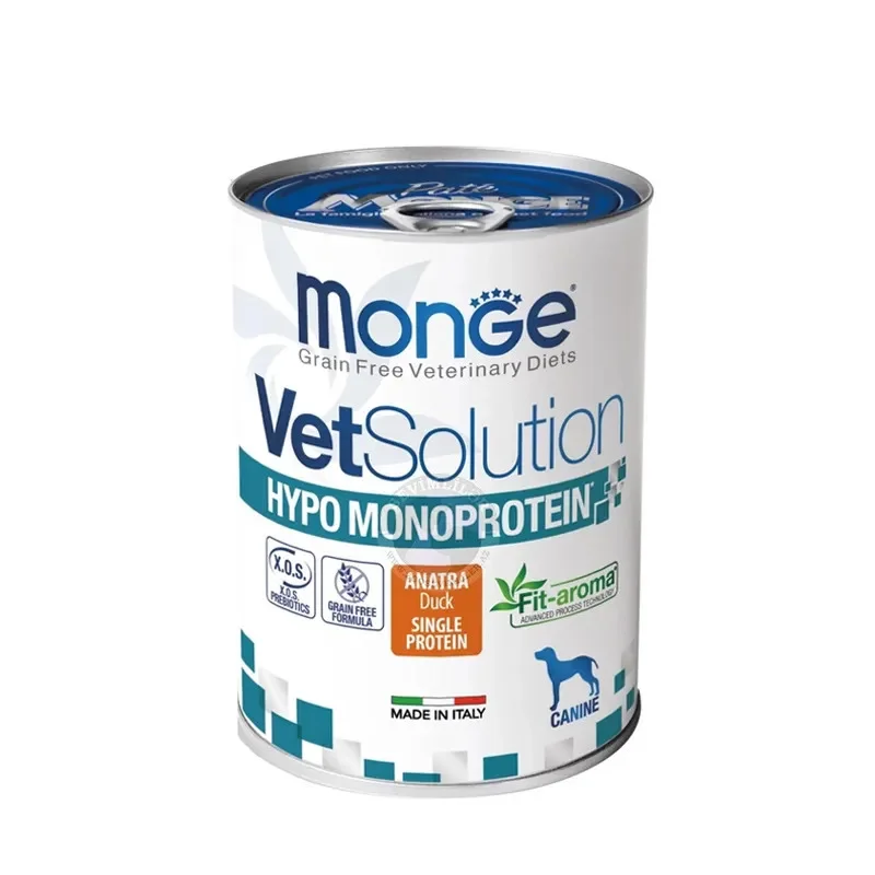 Monge Vetsolution Hypo Ördəkli İtlər üçün Tək Zülallı Hipoallergen Pəhriz, 400 q — Bakı