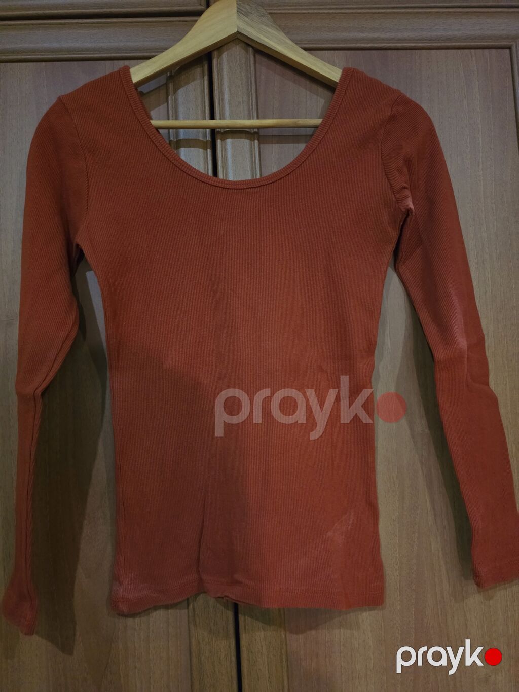 Qadın uzunqollu köynək/bluz - Rəng: tünd narıncı/terra-kotta - Model — Köynək, Bakı (2)