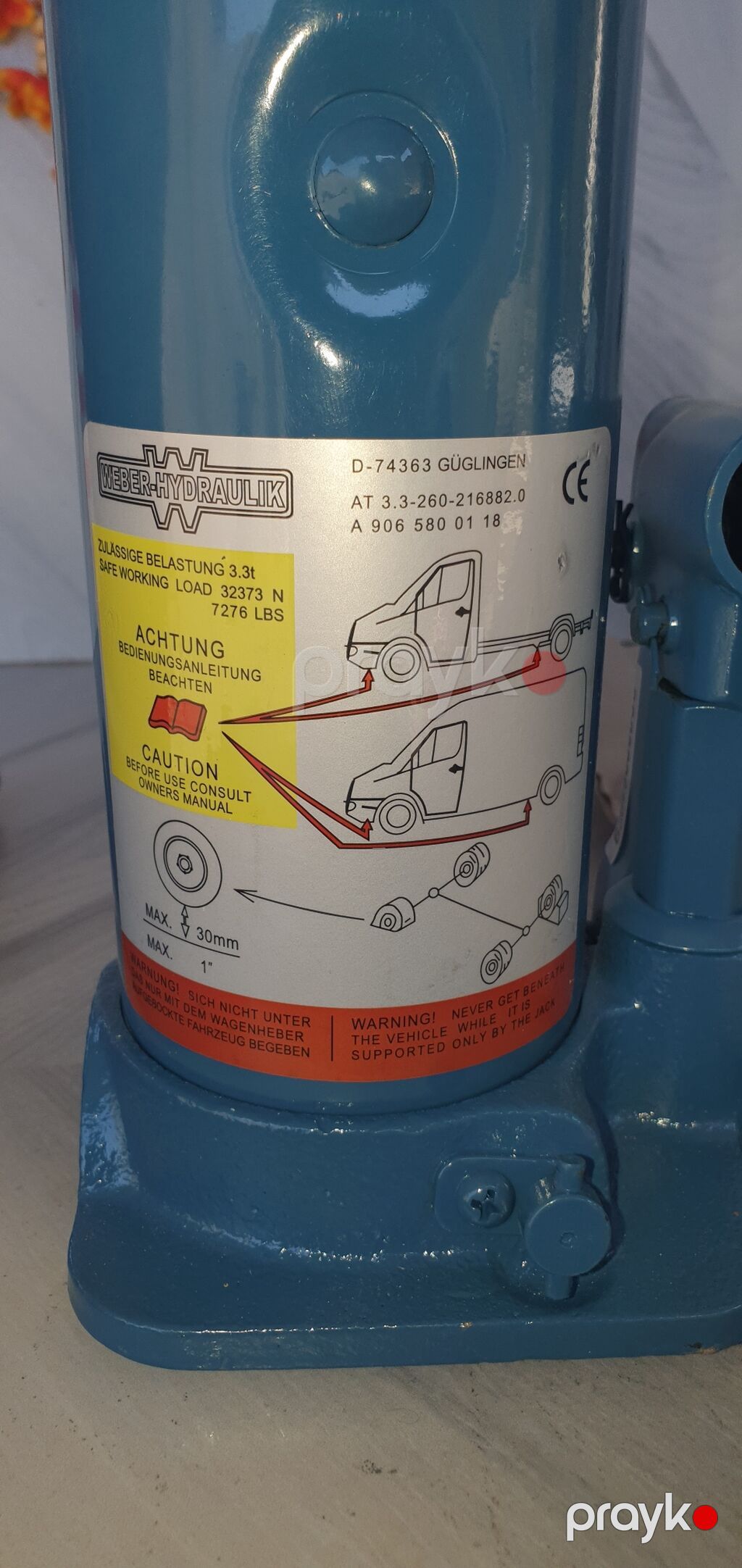 Weber-hydraulık şüşə tipli hidravlik domkrat 3.300kq. istifadə — Avtomobil aləti, Masazır (2)