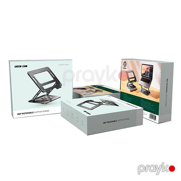 Green Lion 360 Rotatable Laptop Stand (GN360LAPSDBK) Grey — Mallar, Bakı (2)