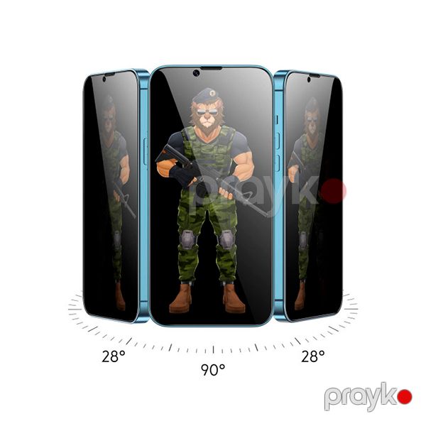 Green 3D Silicone Privacy Glass Screen Protector for iPhone 13 / 13 Pro 6.1" Black — Mallar, Bakı (2)