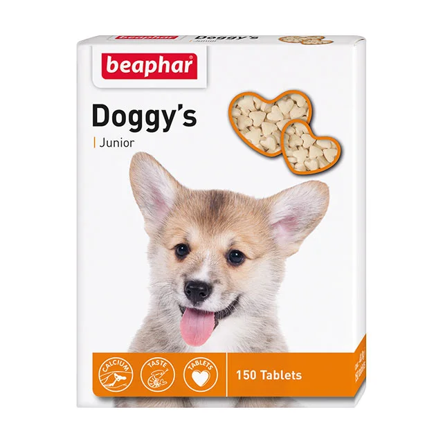 Beaphar Doggys Junior, 6 həftədən yuxarı bala itlərin sağlamlığını qorumaq üçün istifadə edilən qida əlavəsidir, 150 tablet