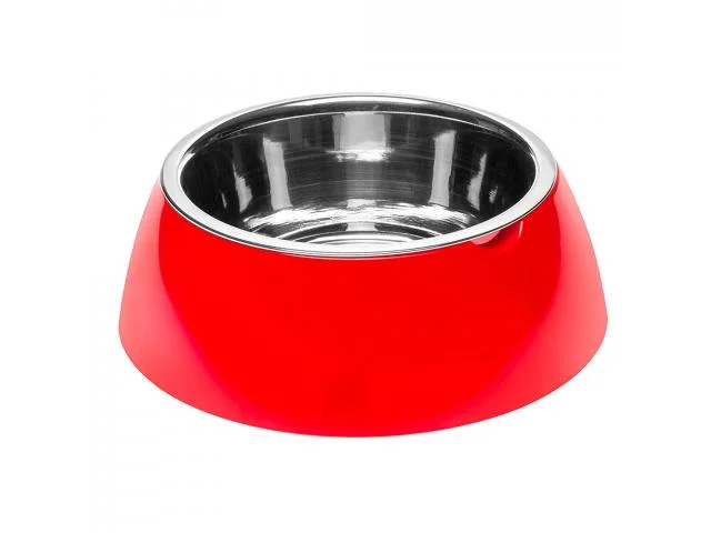 Ferplast Jolıe L metal qab plastik dayaq üzərində, qırmızı, 23.3 x 7.5 sm, 1.2 l — Bakı