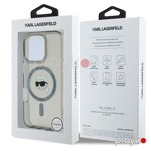Karl Lagerfeld MagSafe IML Hard Case With Karl Head For iPhone 16 Pro (KLOHMP16LHLSKIK) Black — Mallar, Bakı (5)