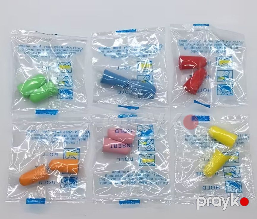 Qulaq qoruyucuları 10 Pairs Mixed Color Individually Packaged Ear Plugs — Mallar, Bakı (2)