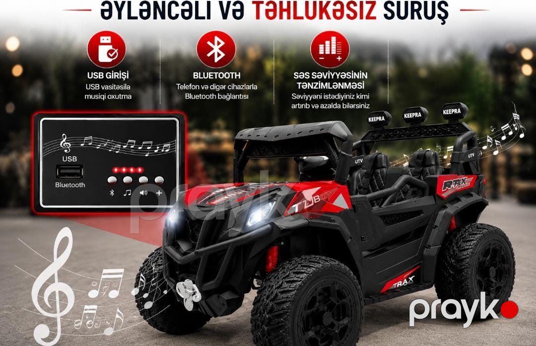Uşaq elektrik avtomobili Fast Truck AYNHC301-RZR, qırmızı, 8 yaşa qədər — Mallar, Bakı (2)
