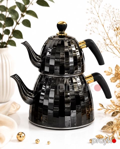 Çaydan dəsti Vicalina, xrom, qara, 2000/1000 ml — Bakı