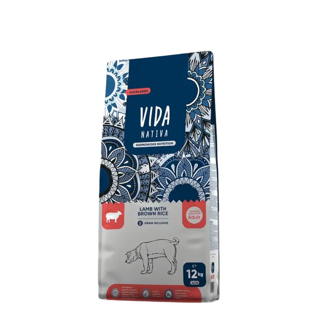 Vida Nativa Adult, orta və iri cins itlər üçün quzu əti və qəhvəyi düyü ilə quru yem (çəki ilə) — Bakı