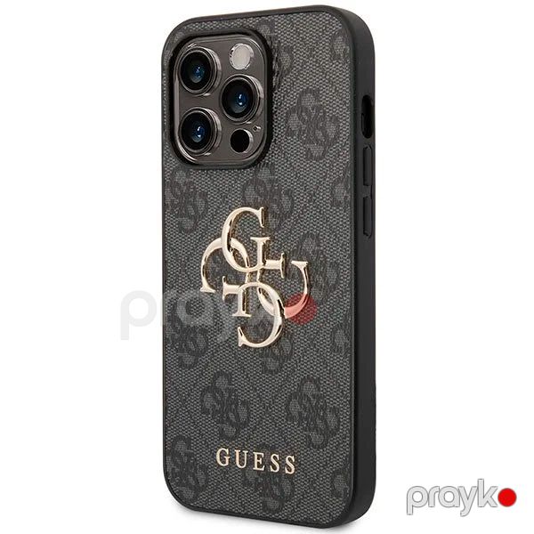 Guess PU Leather Case with 4G Metal Logo for iPhone 15 Pro Grey — Mallar, Bakı (2)