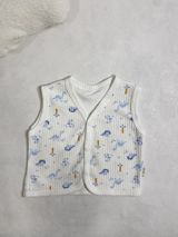 Qız üçün toxuma və parça jilet 4927, pambıq, ağ, ölçü 12-18 ay — Birmarket (Umico)