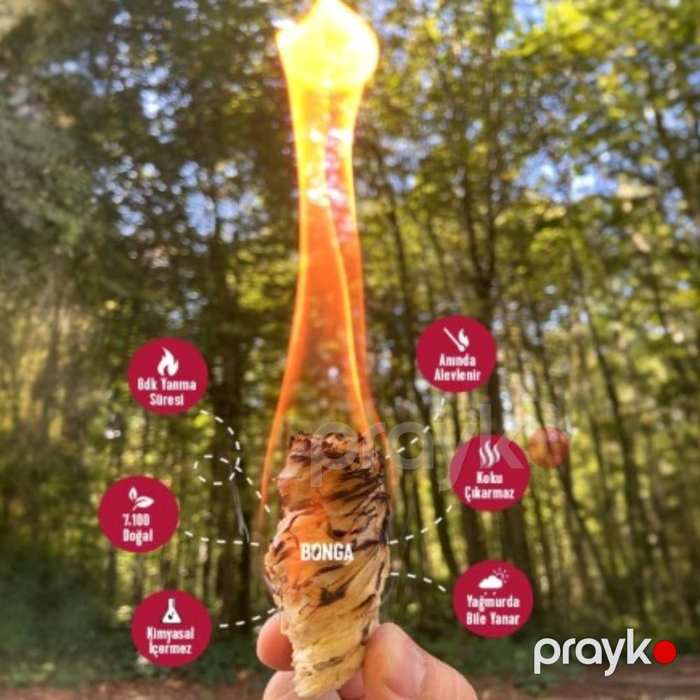 Təbii alovlandırıcı dəsti Bonga, 25 parça, manqal, soba və kamin üçün, taxta yunu - prl_0510 — Mallar, Bakı (2)