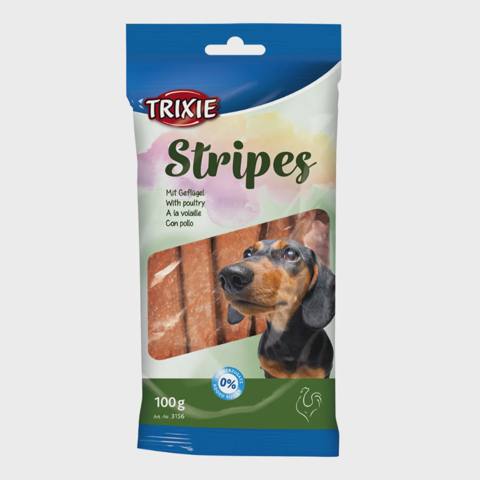 Trixie Stripes, itlər üçün mükafat yeməyi, ev quşu əti ilə, 100 q, 10 ədəd — Hayvonlar uchun mahsulotlar
