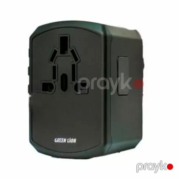 Green Multifunction Travel Adapter 3 USB Port / 2 Usb-c PD 35W Black — Mallar, Bakı (2)