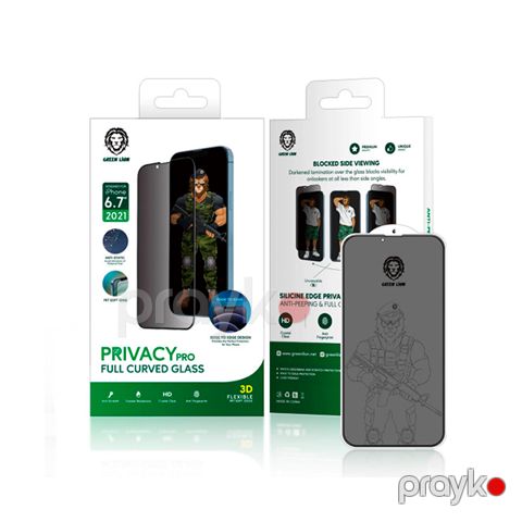 Green 3D Silicone Privacy Glass Screen Protector for iPhone 13 Pro Max 6.7" Black — Bakı
