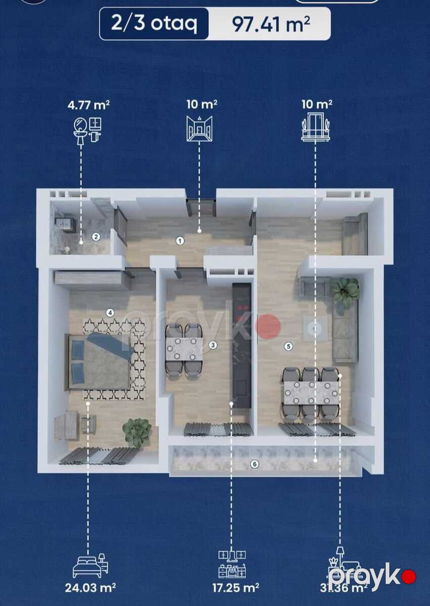 Satılır 2 otaqlı yeni tikili 97 m² — Mənzil, Bakı (12)