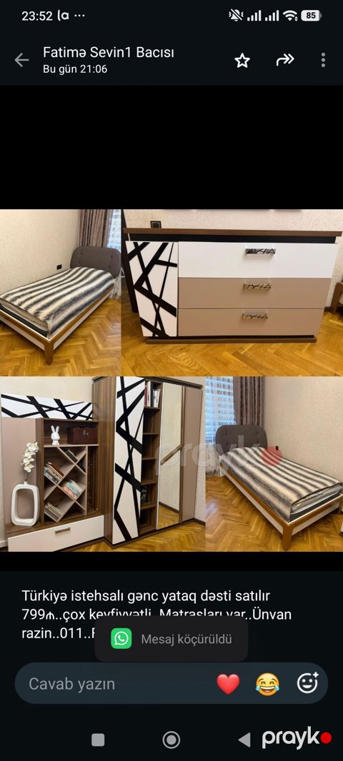 Türkiyə istehsalı gənc yataq dəsti satılır 799₼. çox