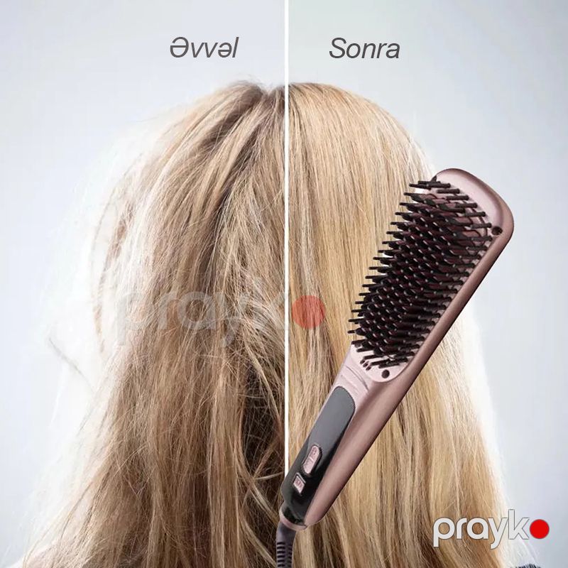 BarBieliss BA-430 LED İonik Saç Düzləşdirici Daraq – 980F Professional Saç Düzləşdirici Fırça — Saç burmağa və düzəltməyə, Bakı (3)