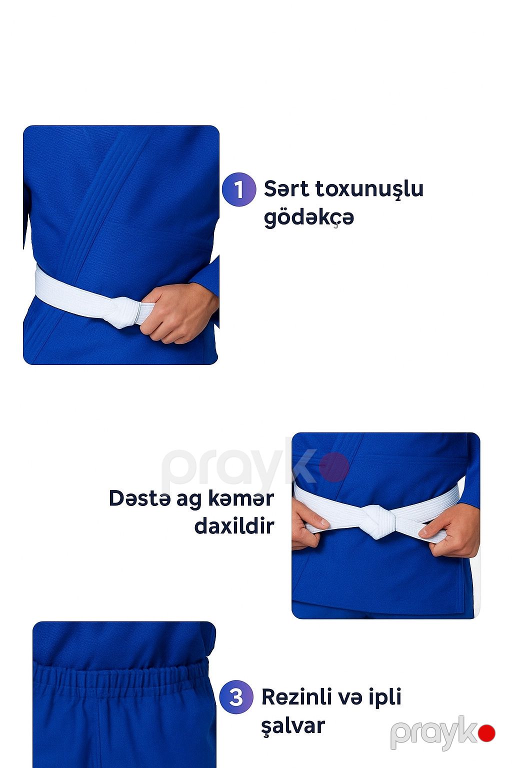 Cüdo məşqi üçün kimono, pambıq, göy, ölçü 4/170 — Mallar, Bakı (2)