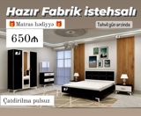 Yataq otağı dəsti – Hazır fabrik istehsalı Komplekt: - Çarpayı — Aile mebel