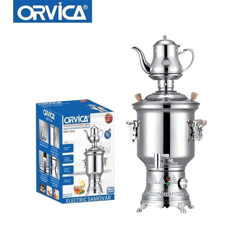 Samovar Orvica TECH_ORM-3316 2800 W 10.0 l Polad — Etrend.az — Kitchen appliances