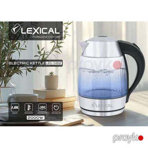 Lexical LEK-1452 Elektrik Çaydanı – 1.8 L, 2200W, Göy LED İşıqlı — Bakı