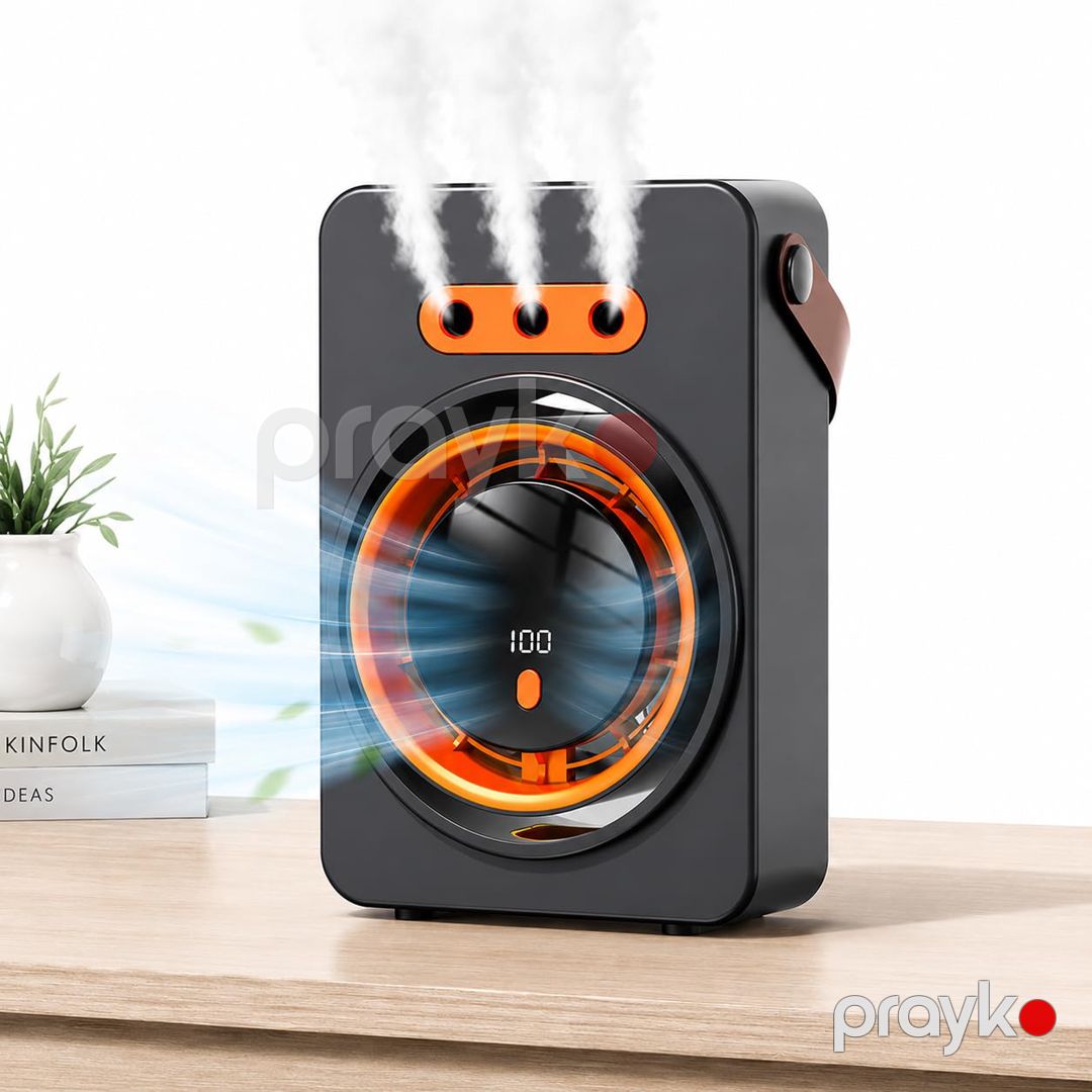Portativ Hava Soyuducu və Nəmləndirici Ventilyator – USB ilə İşləyən, 5 Sürətli Masaüstü Mist Fan — Ventilyatorlar, Bakı (2)