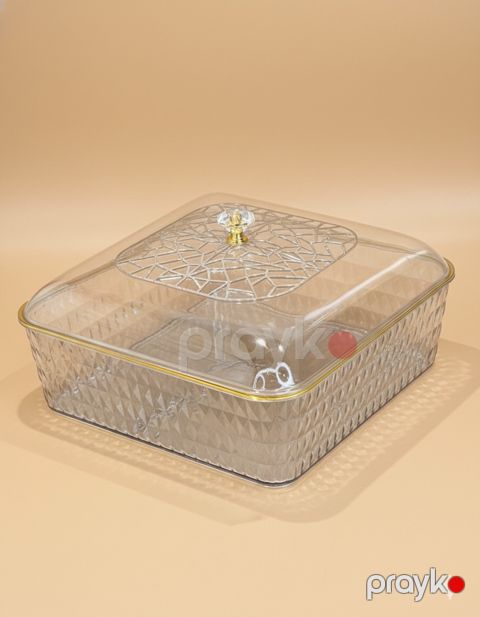 Çörək qabı NT17, akril, şəffaf, 22x22 sm — Bakı