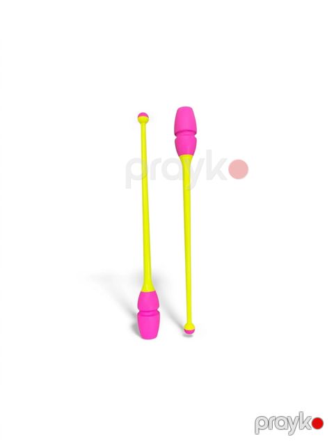 Bədii gimnastika üçün gürz, sarı/çəhrayı, 45 sm — Bakı