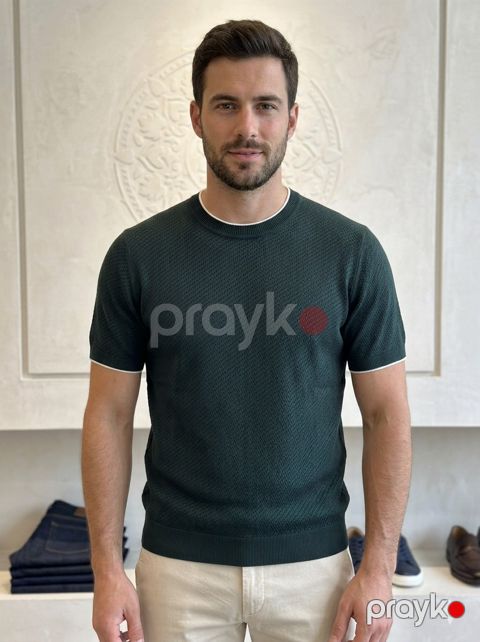 Kişilər üçün futbolka, tünd yaşıl, pambıq, ölçü L — Bakı