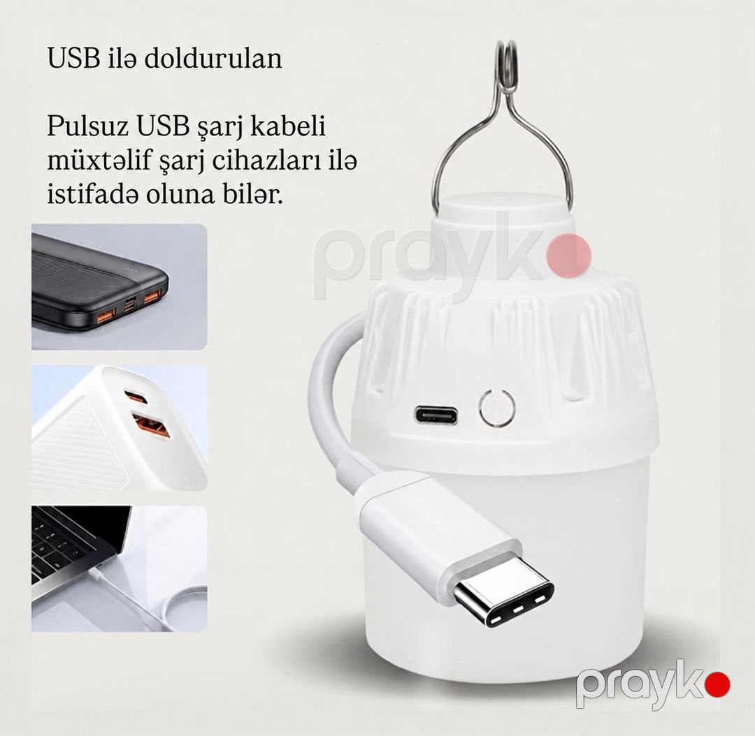 Kempinq üçün lampa,type-c şarjlı,portativ — Mallar, Bakı (3)