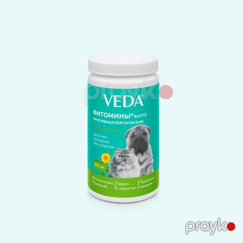 İt və pişiklər üçün vitaminlər Veda Fitomins Forte, allergiyaya qarşı, 200 əd — Bakı
