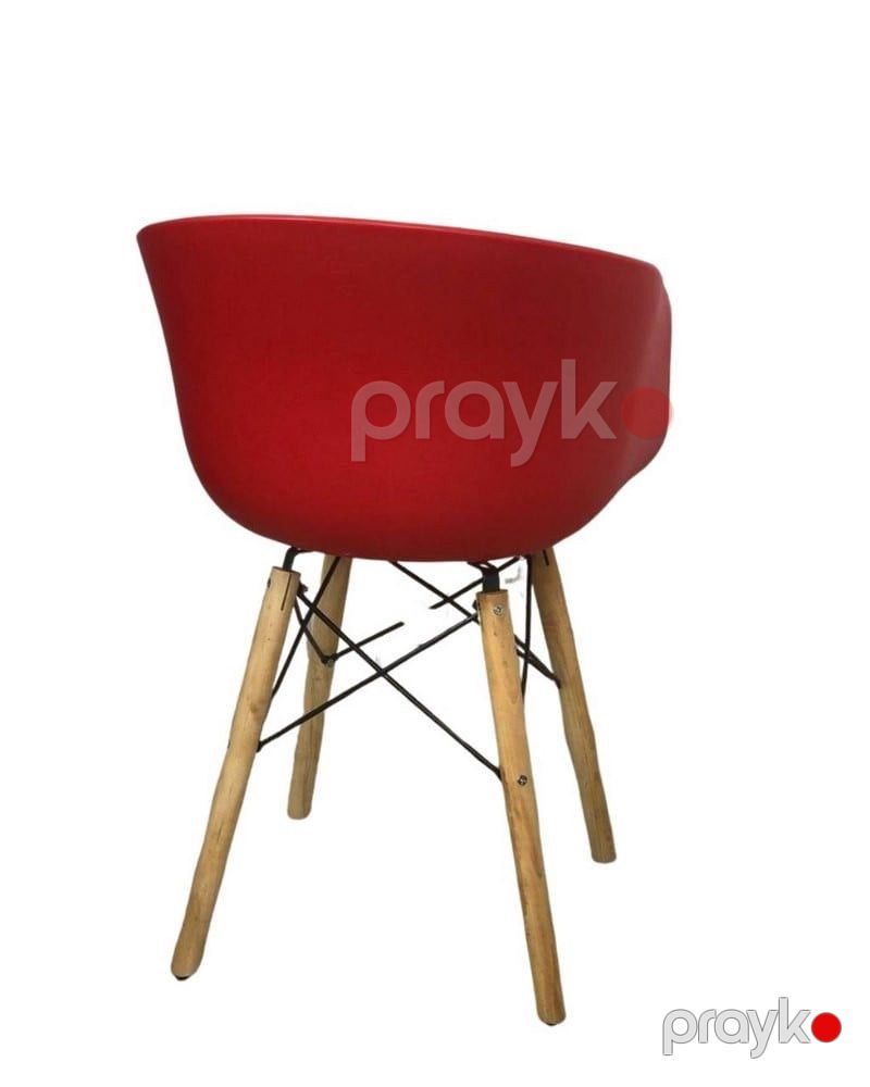 Stul Dorsa Qırmızı Eiffel, ağac/dəmir/plastik, 59x56x82 sm, maksimal yüklənmə 180 kq, oturacaq hündürlüyü 46 sm - Delgroup422 — Stullar, Bakı (3)