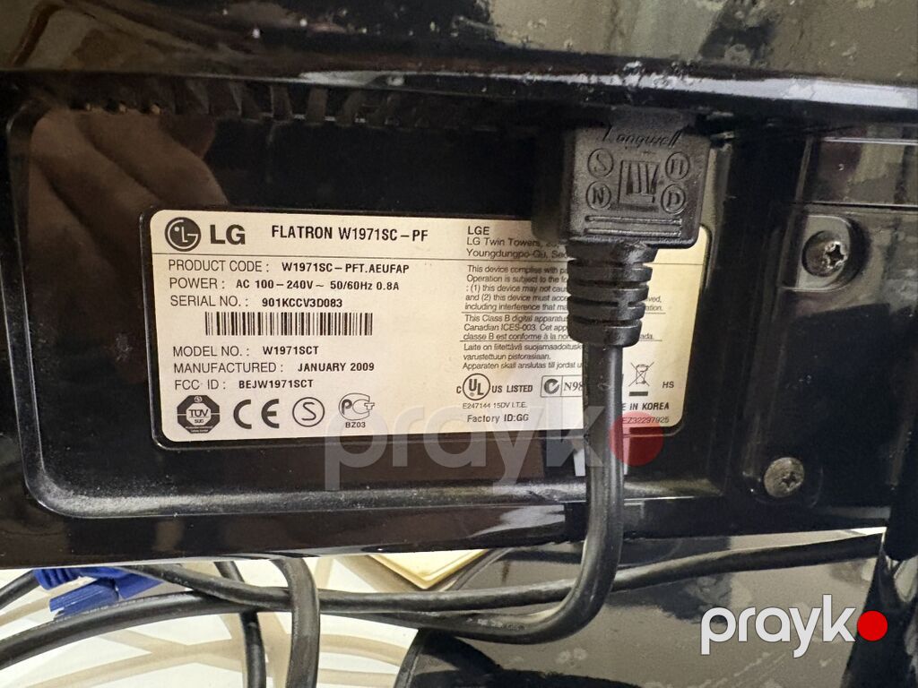 LG Flatron W1971SC-PF monitor - Ekran ölçüsü: 19 düym (seriya — Monitorlər, Bakı (2)