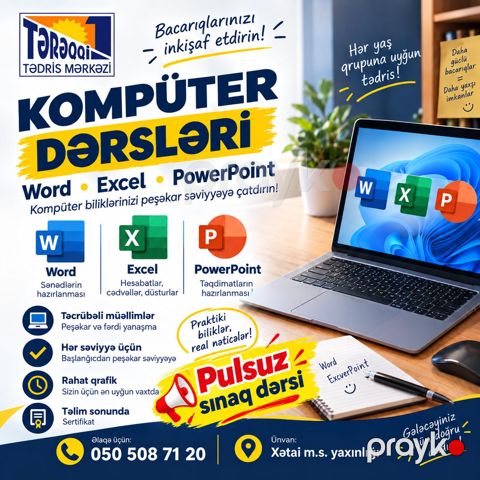 Xətai metrosu yaxınlığında kompüter kursları — Bakı