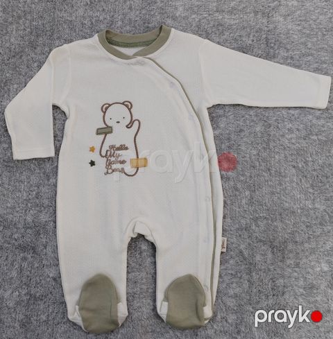 Oğlan üçün bodi 33, pambıq, ağ-bej 6-9 ay — Bakı