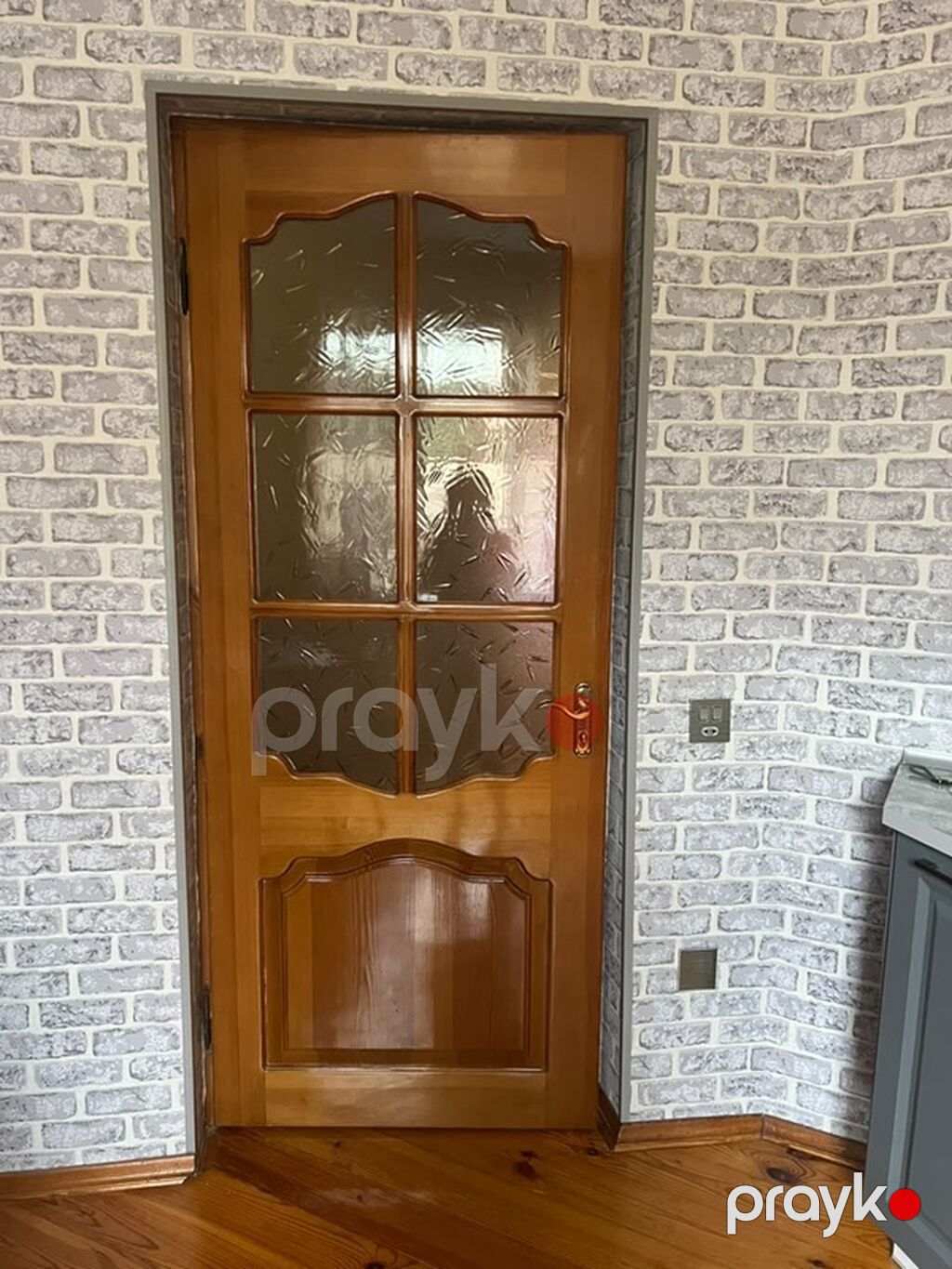 Məhsul: Taxta otaq qapısı (şüşəli model). Əla vəziyyətdə. 4 ədəd — Pəncərələr, qapılar, balkonlar, Bakı (2)