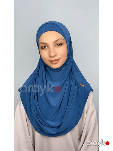 Hicab SF Firdevs 8229, göy, trikotaj — Bakı