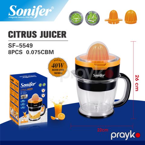Sonifer SF-5549 Sitrus Şirəçəkən – 40W, 1.2L Tutum, Saf Mis Motorlu — Bakı