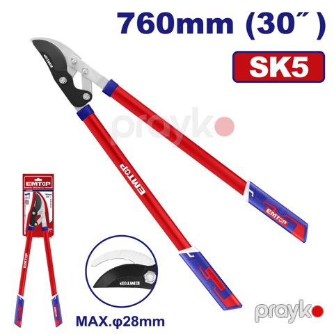 Bağban qayçısı Emtop EPSR740103, 760 mm, karbon polad, teflon örtük, stress funksiyalı — Bakı