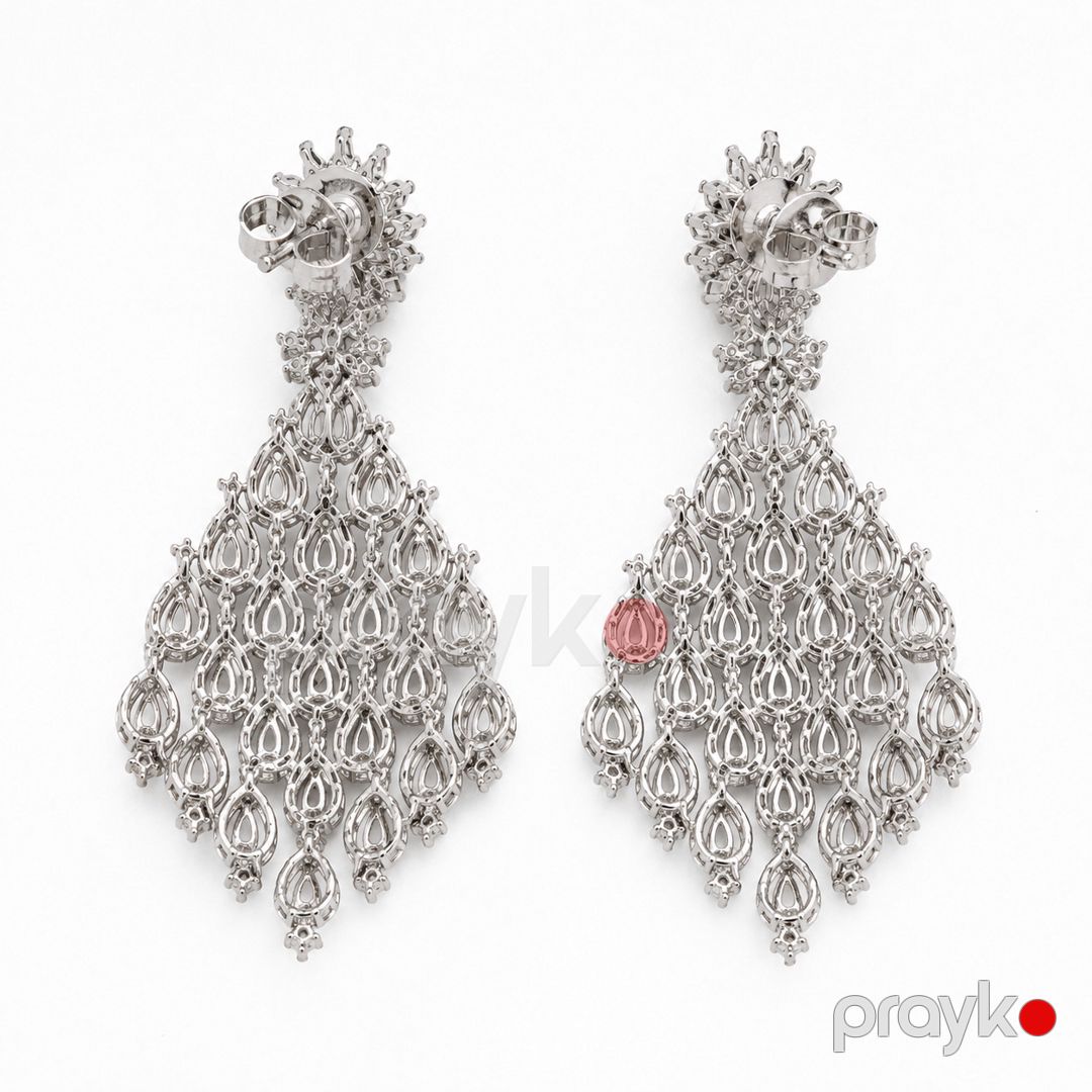 Qadınlar üçün sırğa 3584, gümüşü, 18K platin örtüklü cilalanmış polad, 55 mm — Mallar, Bakı (2)
