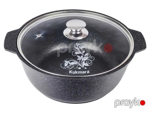 Tava Kukmara 000360, 26 sm, alüminium, qapaqlı, qara — Bakı