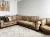 L formalı künc divan dəsti - Material: Süni dəri/qaya teksturalı — Miss T