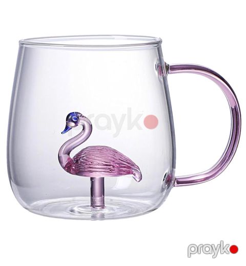 Fincan, 300 ml, Şüşə, Çəhrayı/Şəffaf